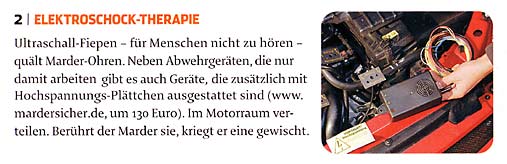 Der Mardersicher in der Zeitschrift Men's Health